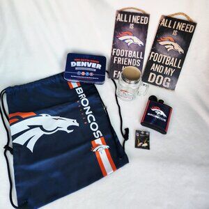 Denver Broncos Fan Bundle – Signs, Backpack, Flask, Mug, Game + More